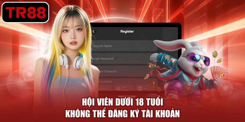 Hội viên dưới 18 tuổi không thể đăng ký tài khoản