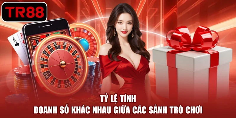 Tỷ lệ tính doanh số khác nhau giữa các sảnh trò chơi